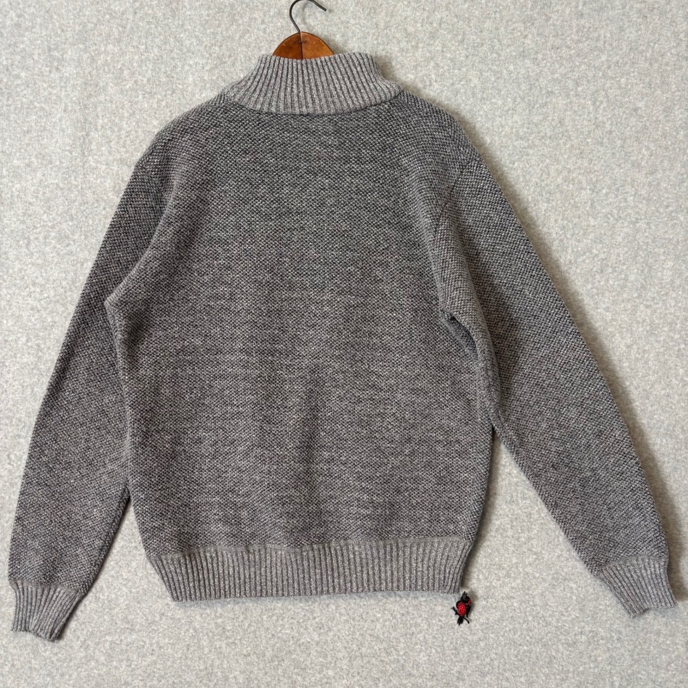 Stillwater Supply Co Mens XL Gray Knit Textured Sweater Quarter Zip Fleece Lined - Picture 3 of 7